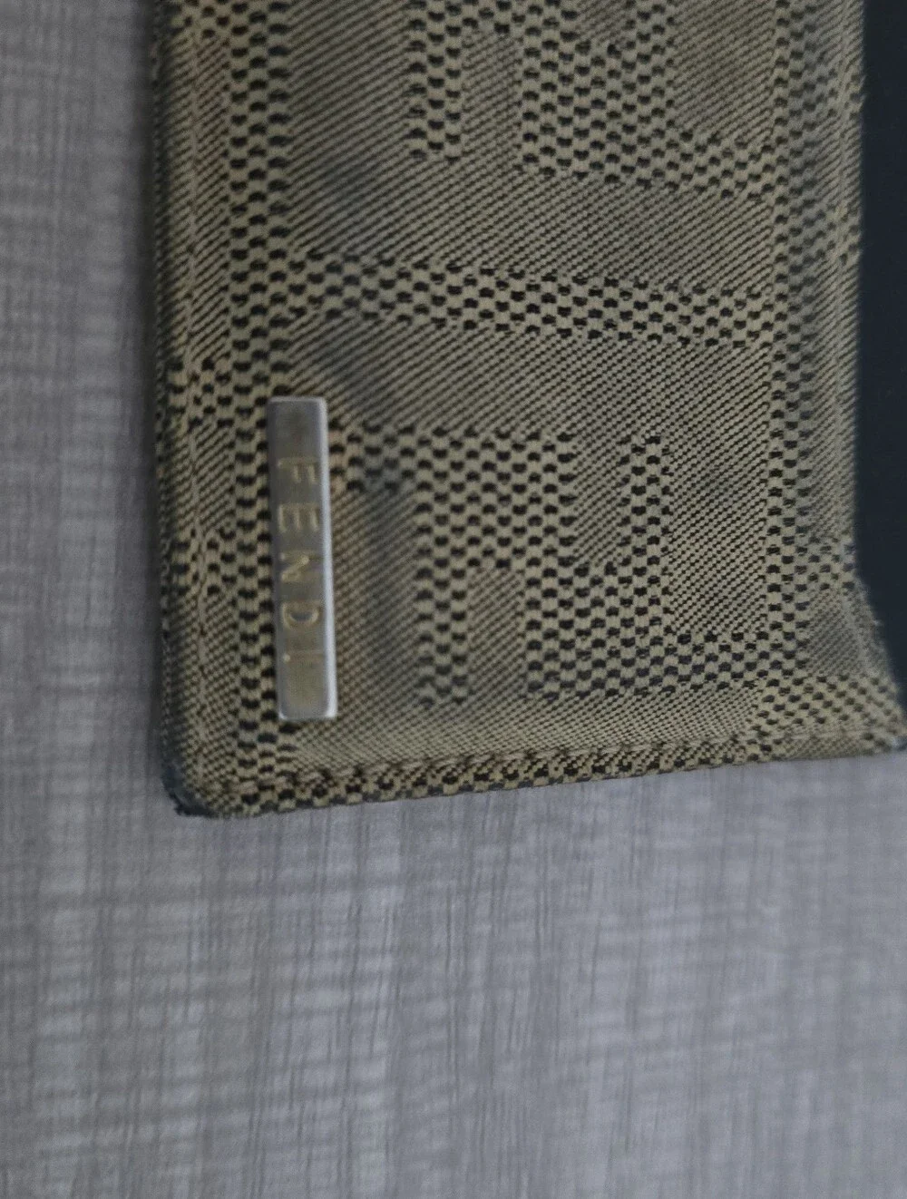 Fendi Vintage Zucca Monogram Leather Slim Card Holder Wallet